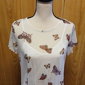 Love Fire Top with Nature-Inspired Butterfly Design Size Medium